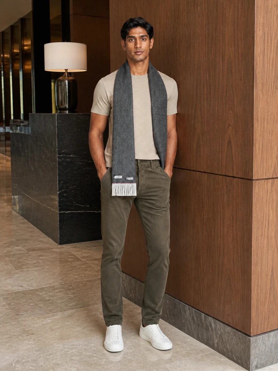 Giorgio armani tee olive chinos white sneakers