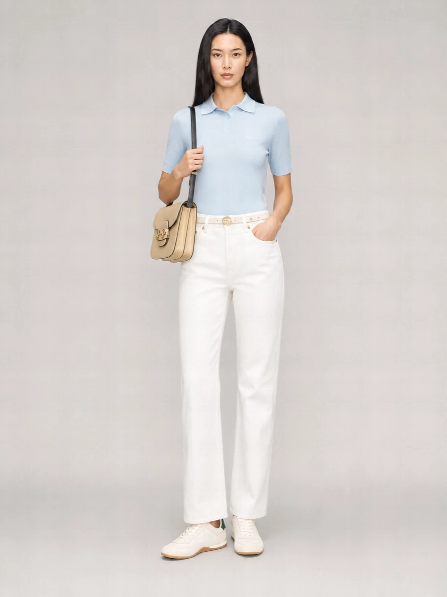 Gucci Cropped Denim Straight-Leg Trousers