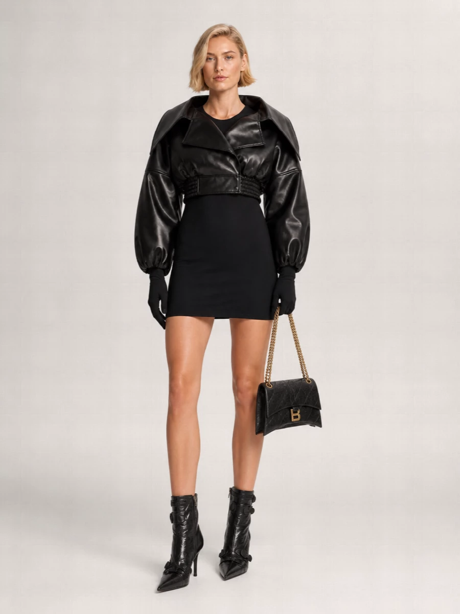 Balenciaga leather coat