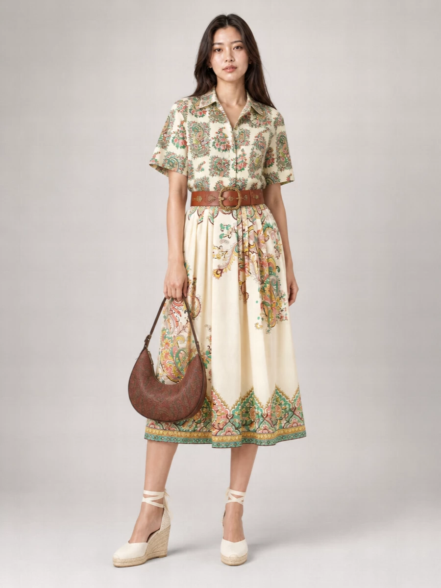 Etro Essential Medium Coated Canvas Shoulder Bag