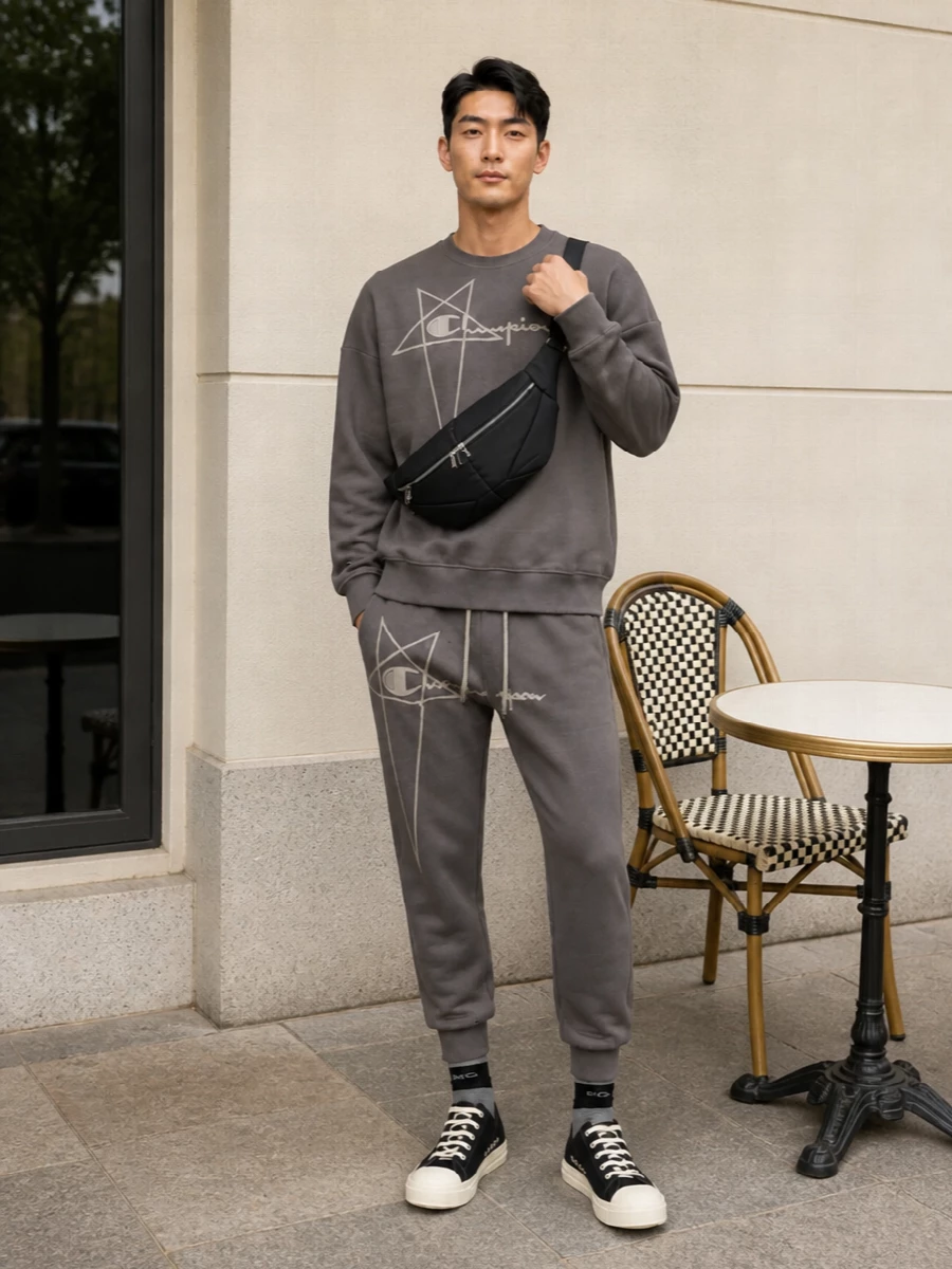 Rick owens sweatshirt with tapered joggers