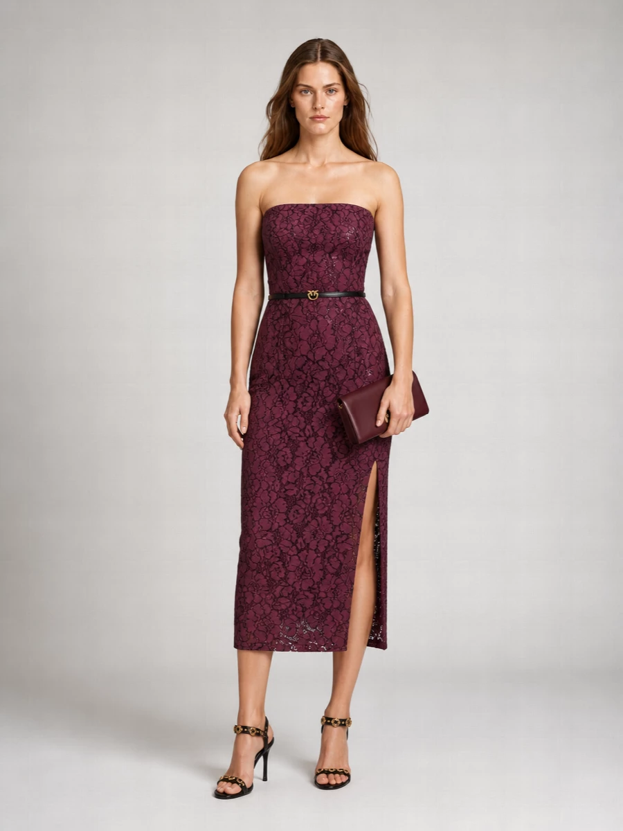 Pinko Lace Sleeveless Midi Dress