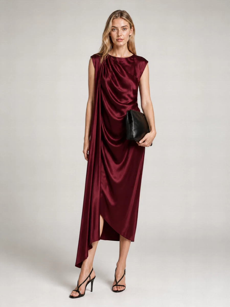 Max Mara Cape Detail Midi Dress