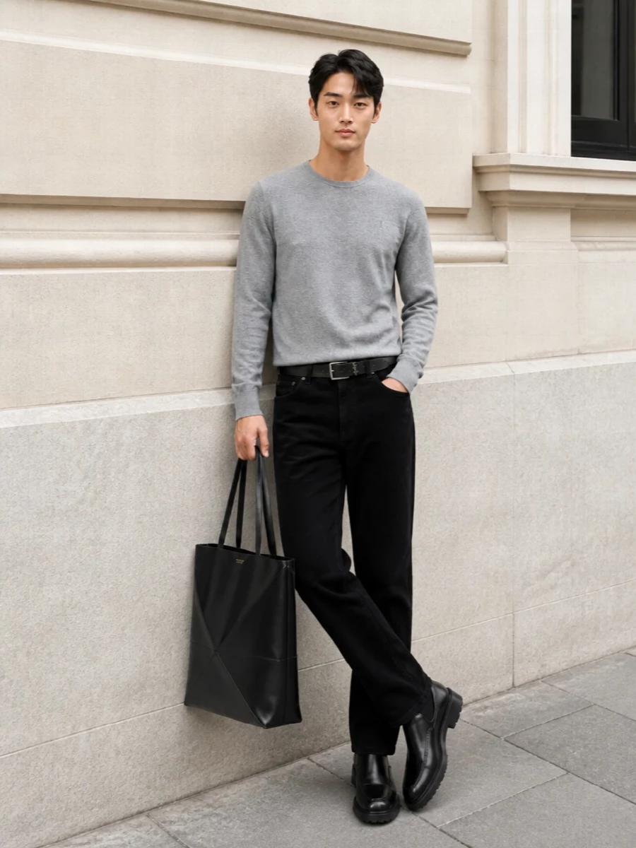 Saint laurent knitwear corduroy trousers outfit
