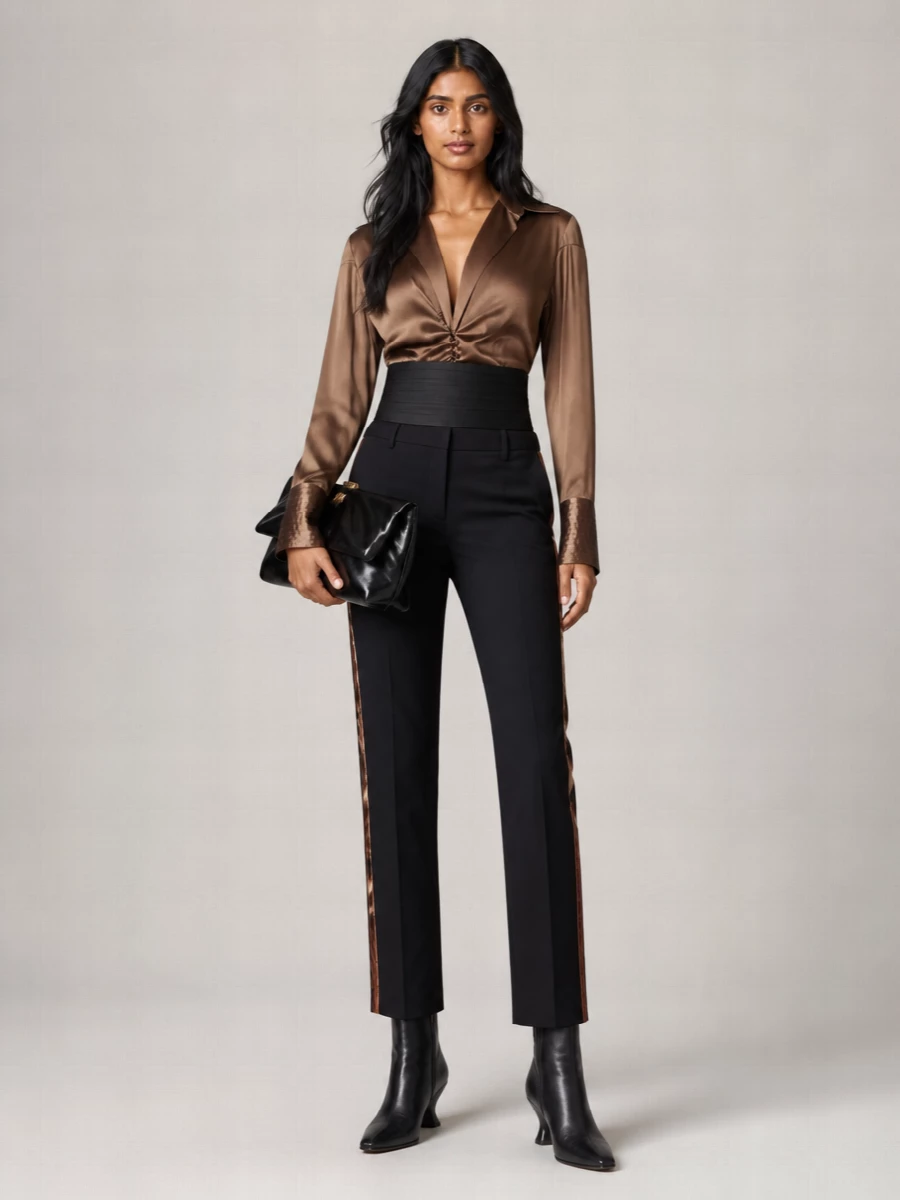 Dries Van Noten Wool Straight-Leg Tailored Trousers