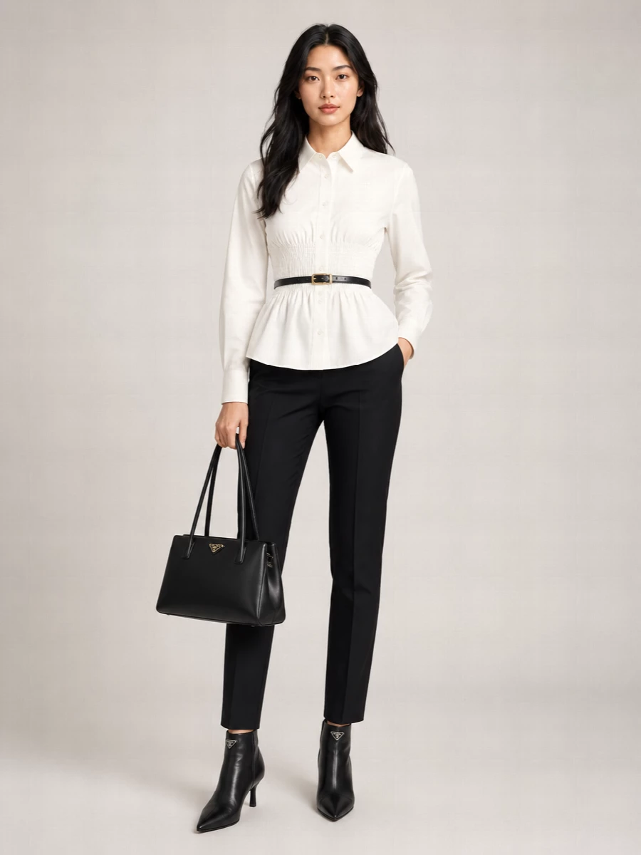 Prada High-Rise Wide-Leg Tailored Trousers