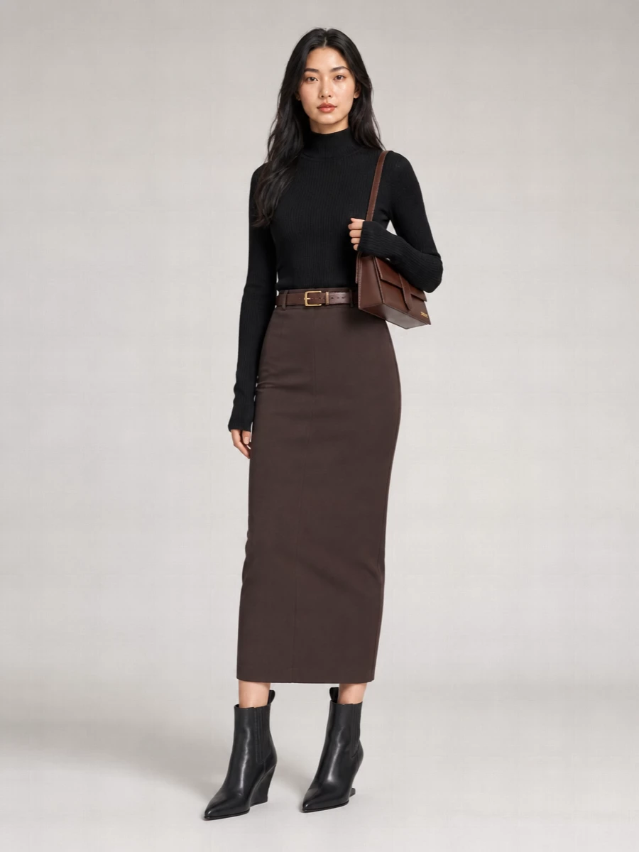 Rick Owens Virgin Wool Pencil Skirt