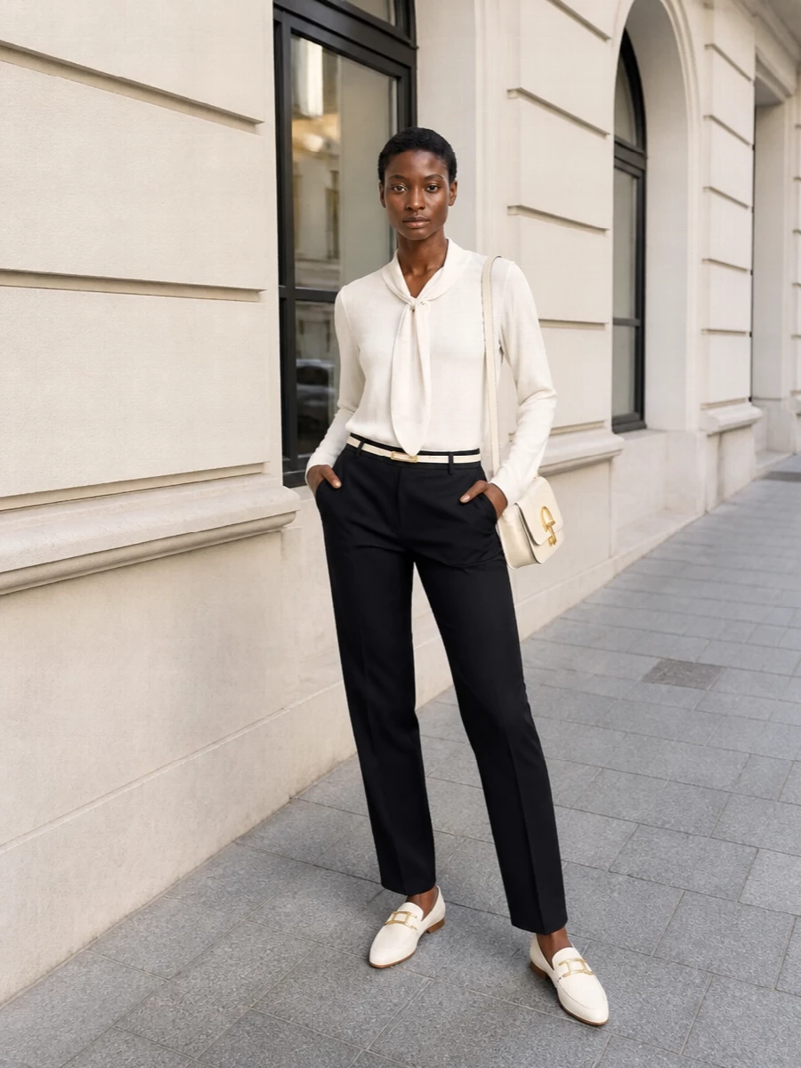 Giorgio armani blouse black tailored trousers