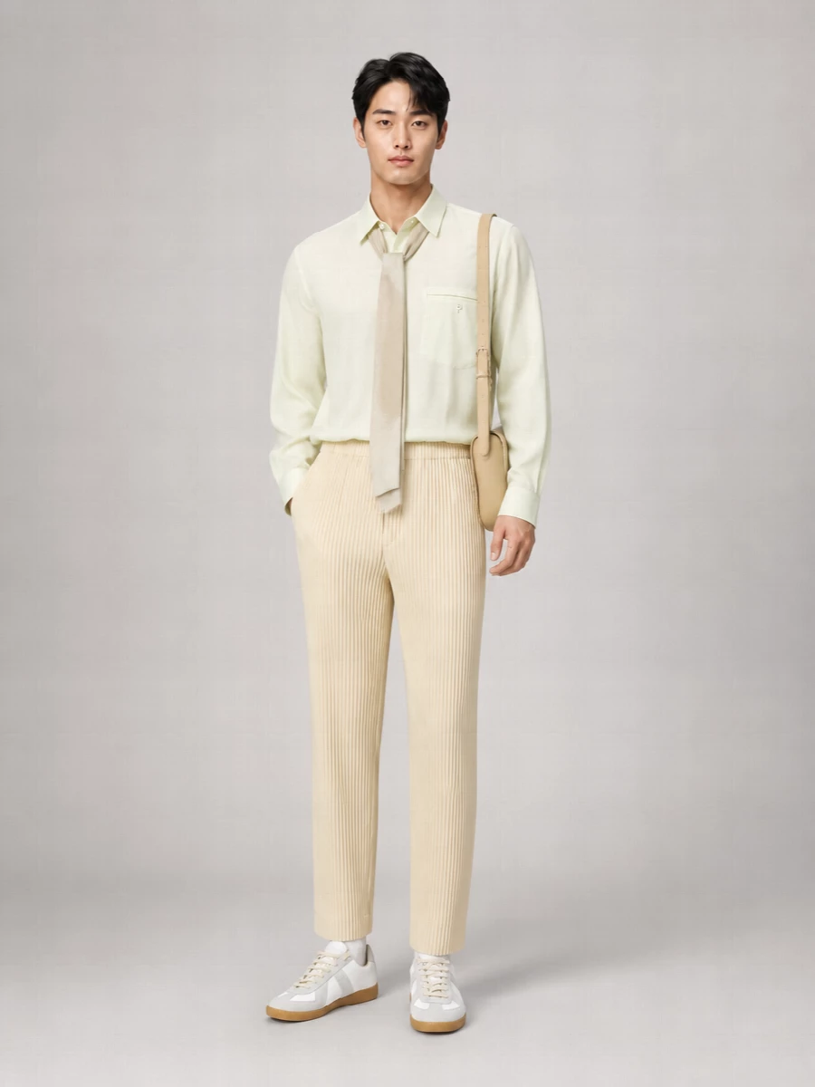 Homme Plisse Issey Miyake Pleated Straight-Leg Trousers