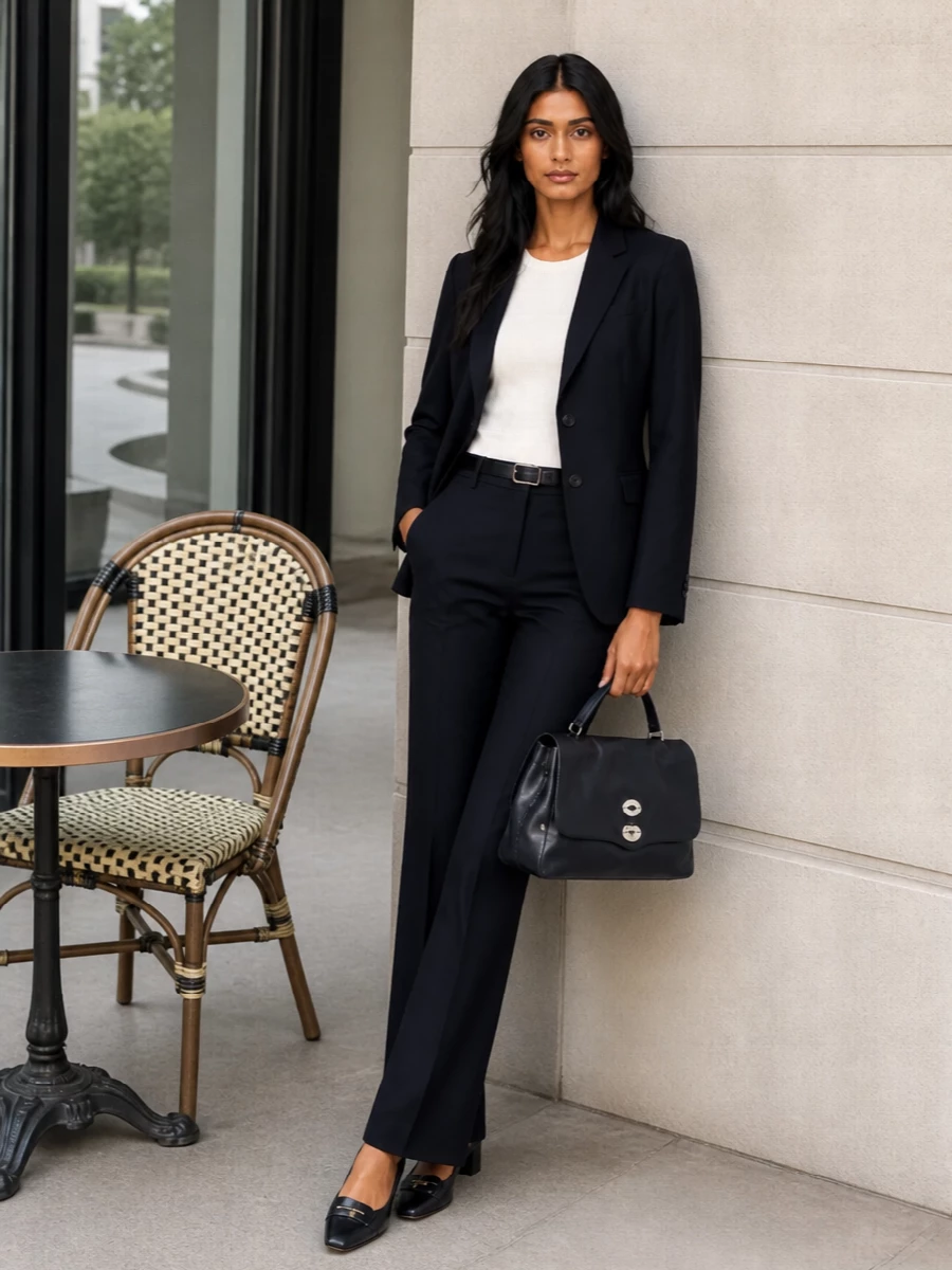 Tagliatore navy blazer pt torino flared trousers