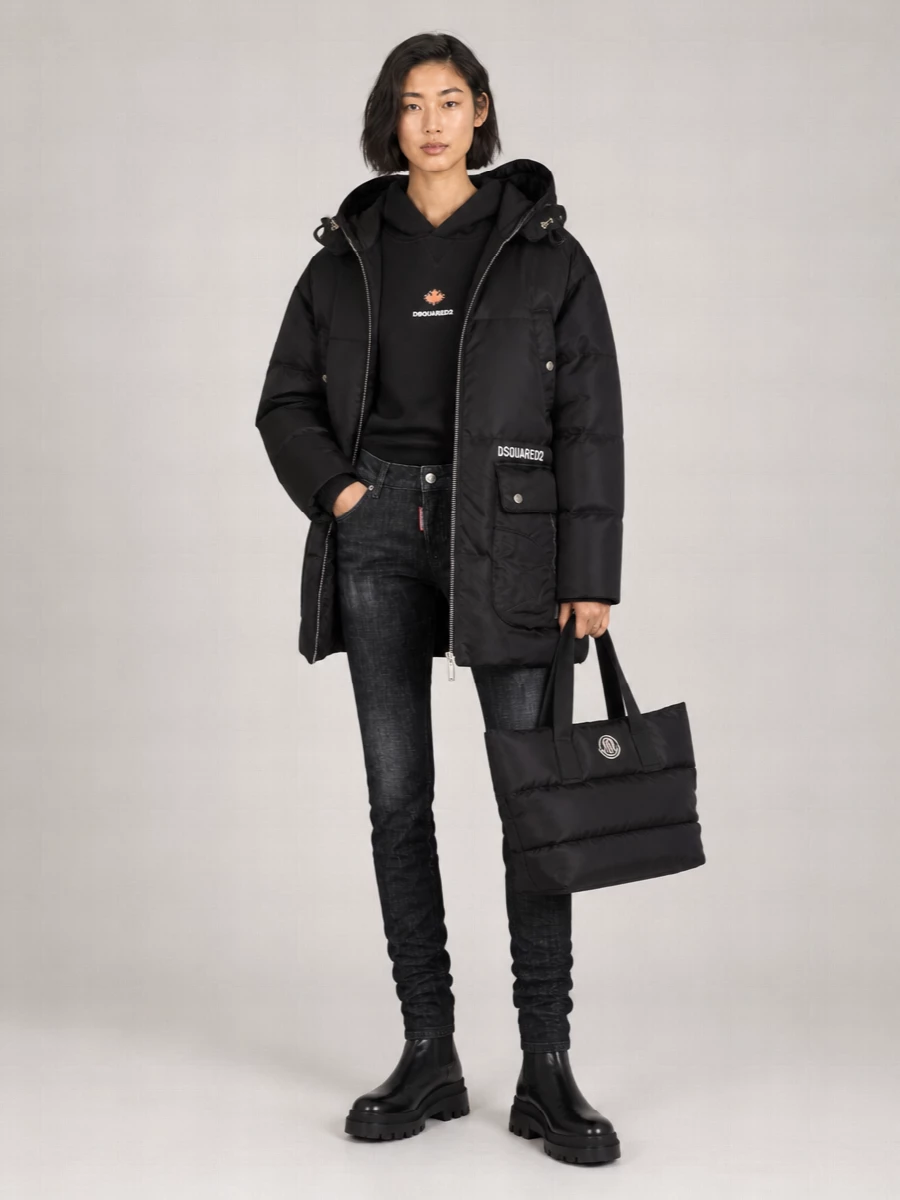 Dsquared2 Quilted Hooded Parka Coat