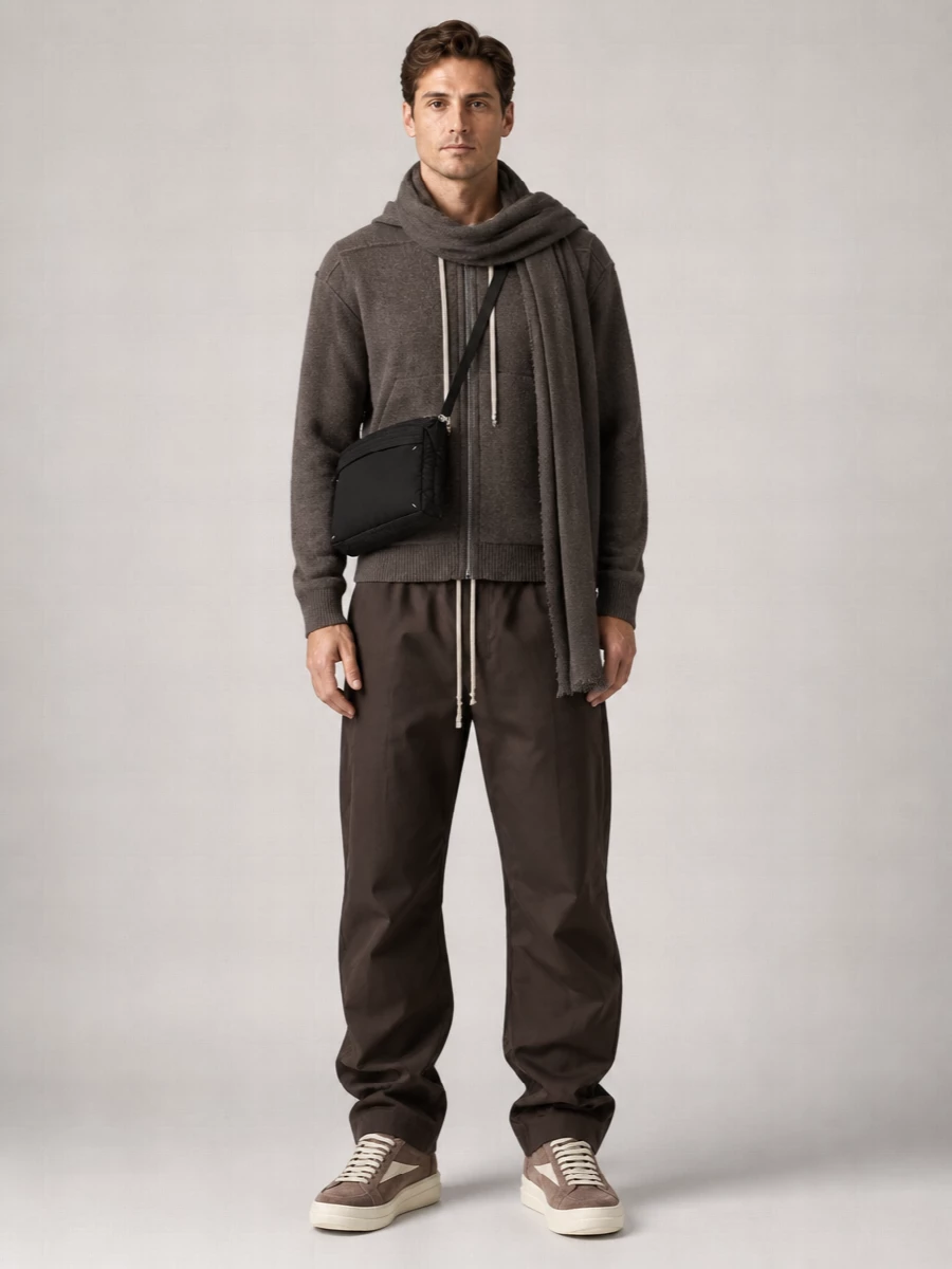 Rick Owens Leather Lace-Up Sneakers
