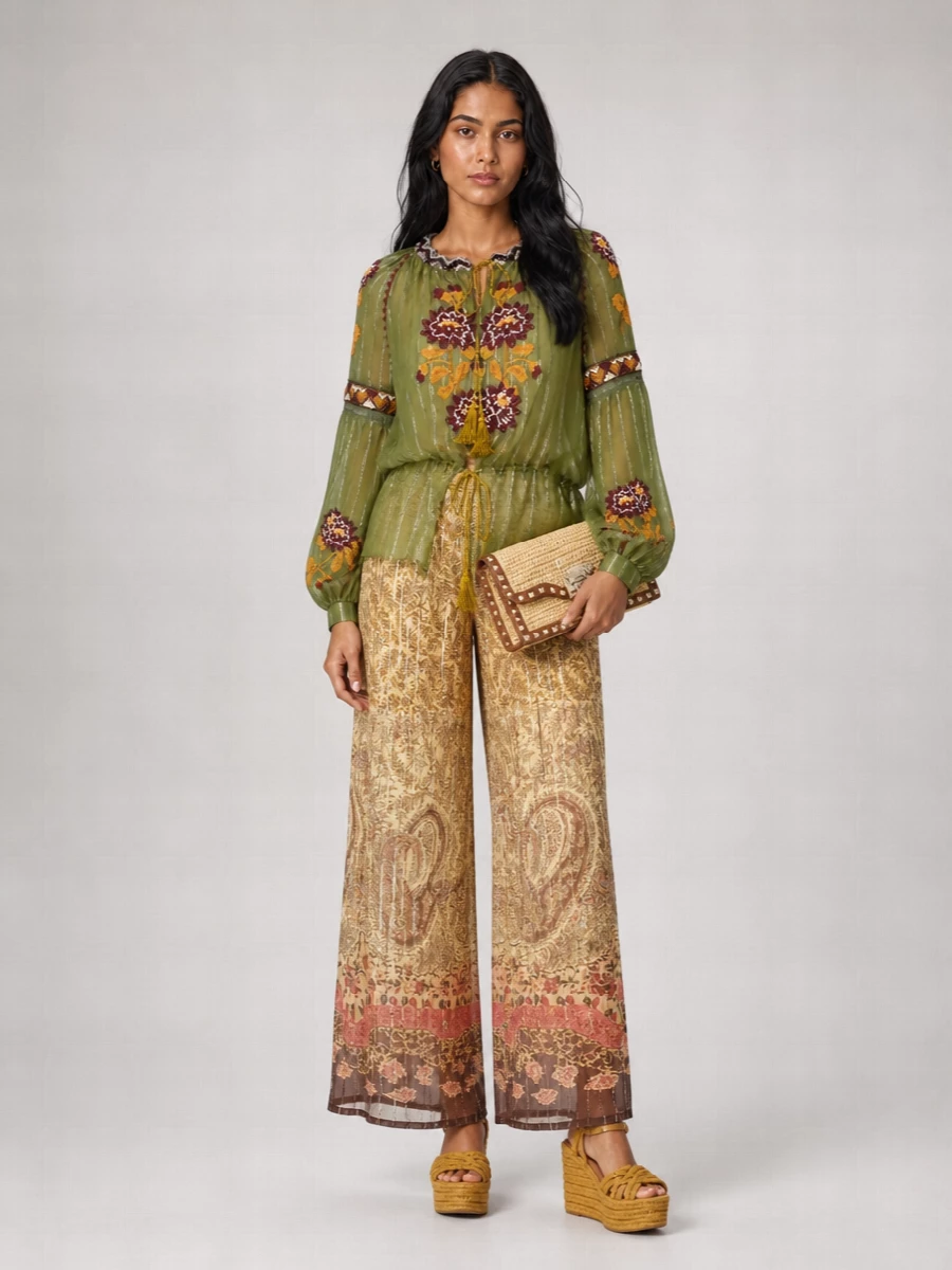 Valentino Garavani Silk Embroidered Blouse