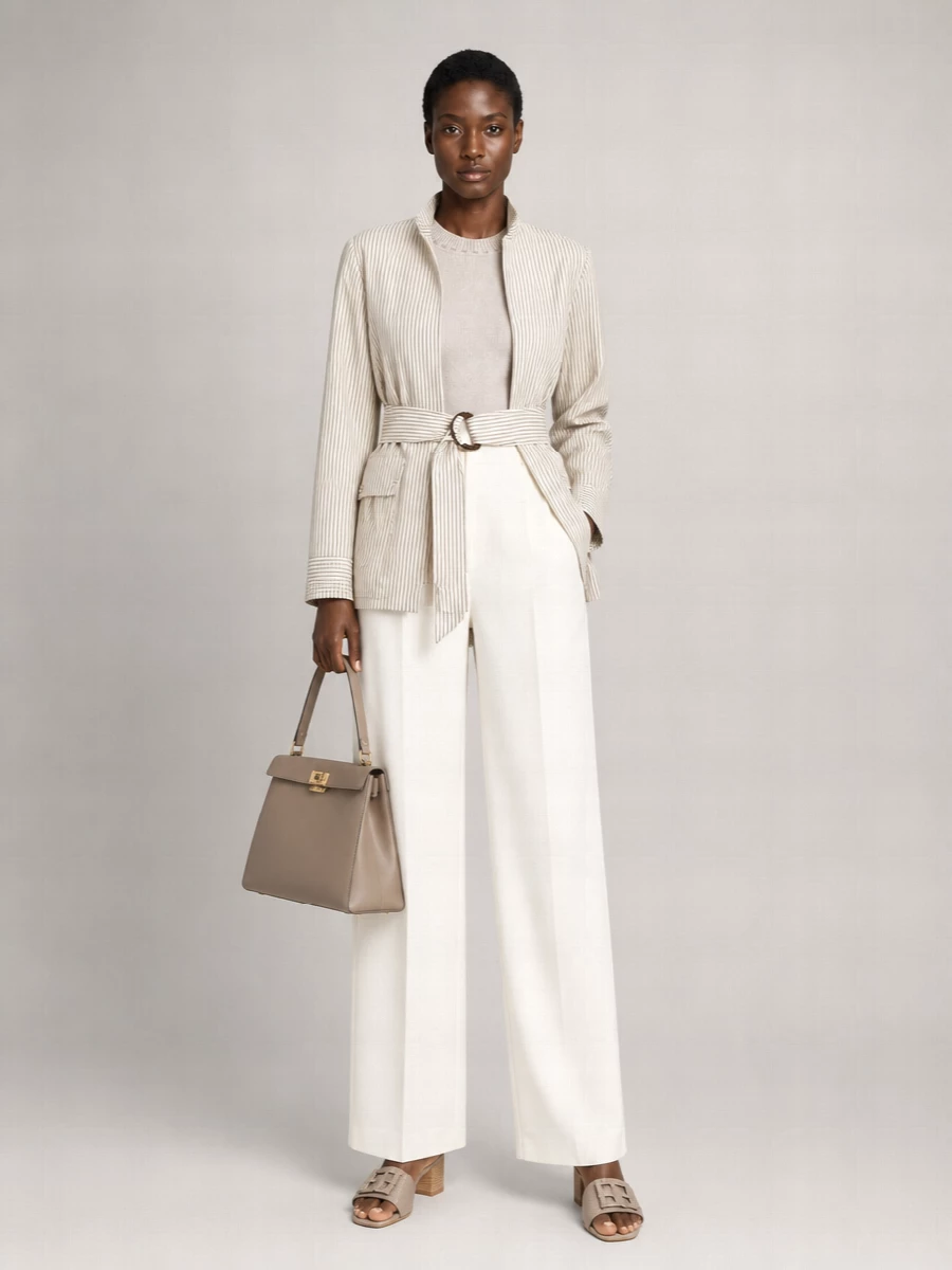 Fendi Striped Cotton Silk Blouson Jacket