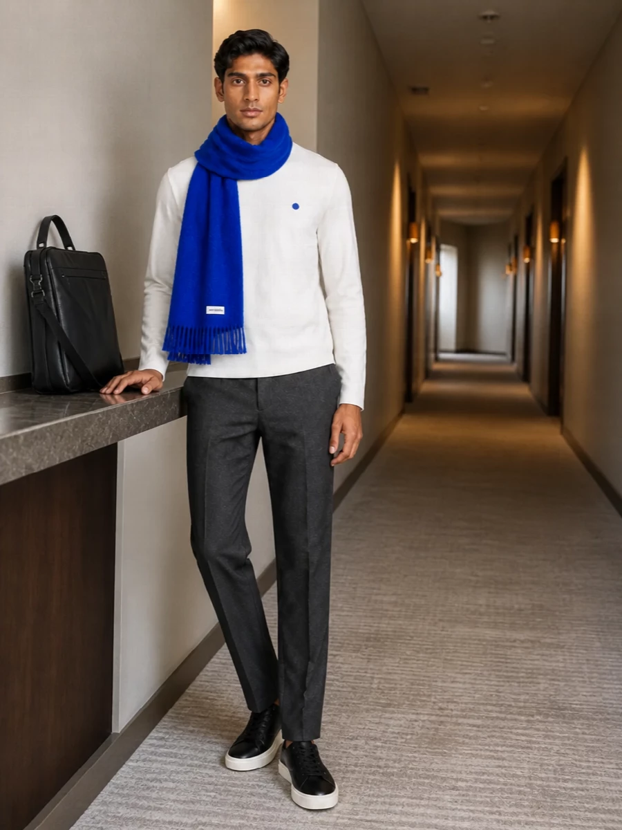 Jil sander mens charcoal trouser white tee outfit