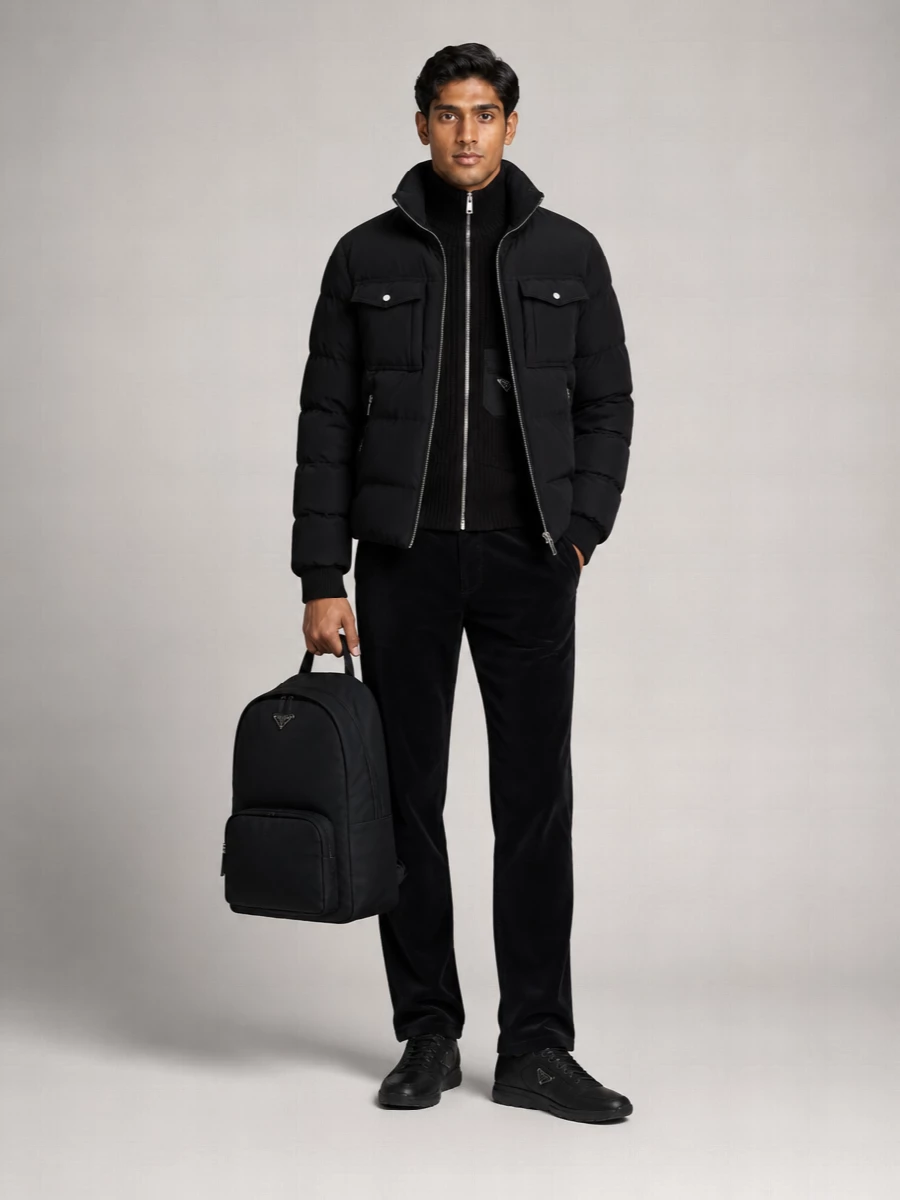 Moorer Wool Cashmere Quilted Down Puffer Jacket