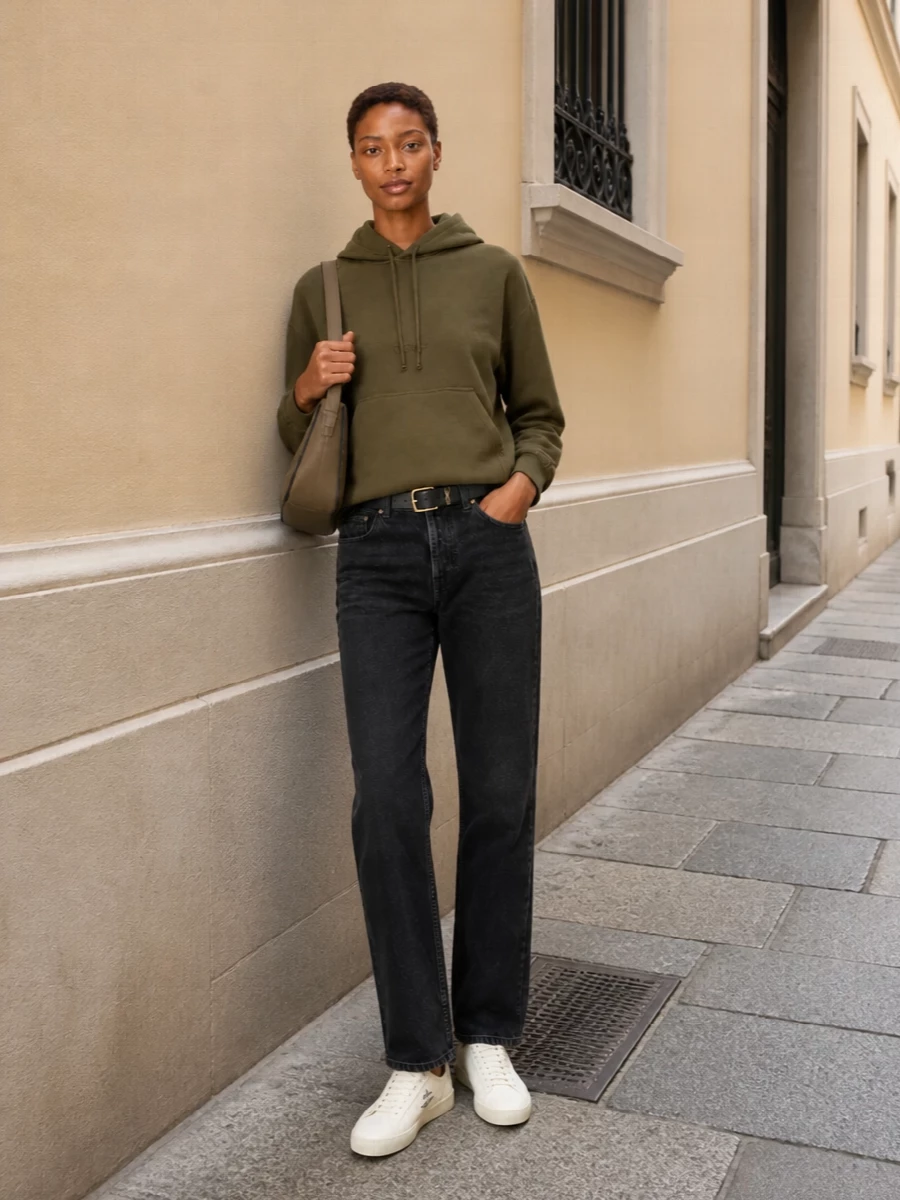 Saint laurent hoodie black jeans sneakers
