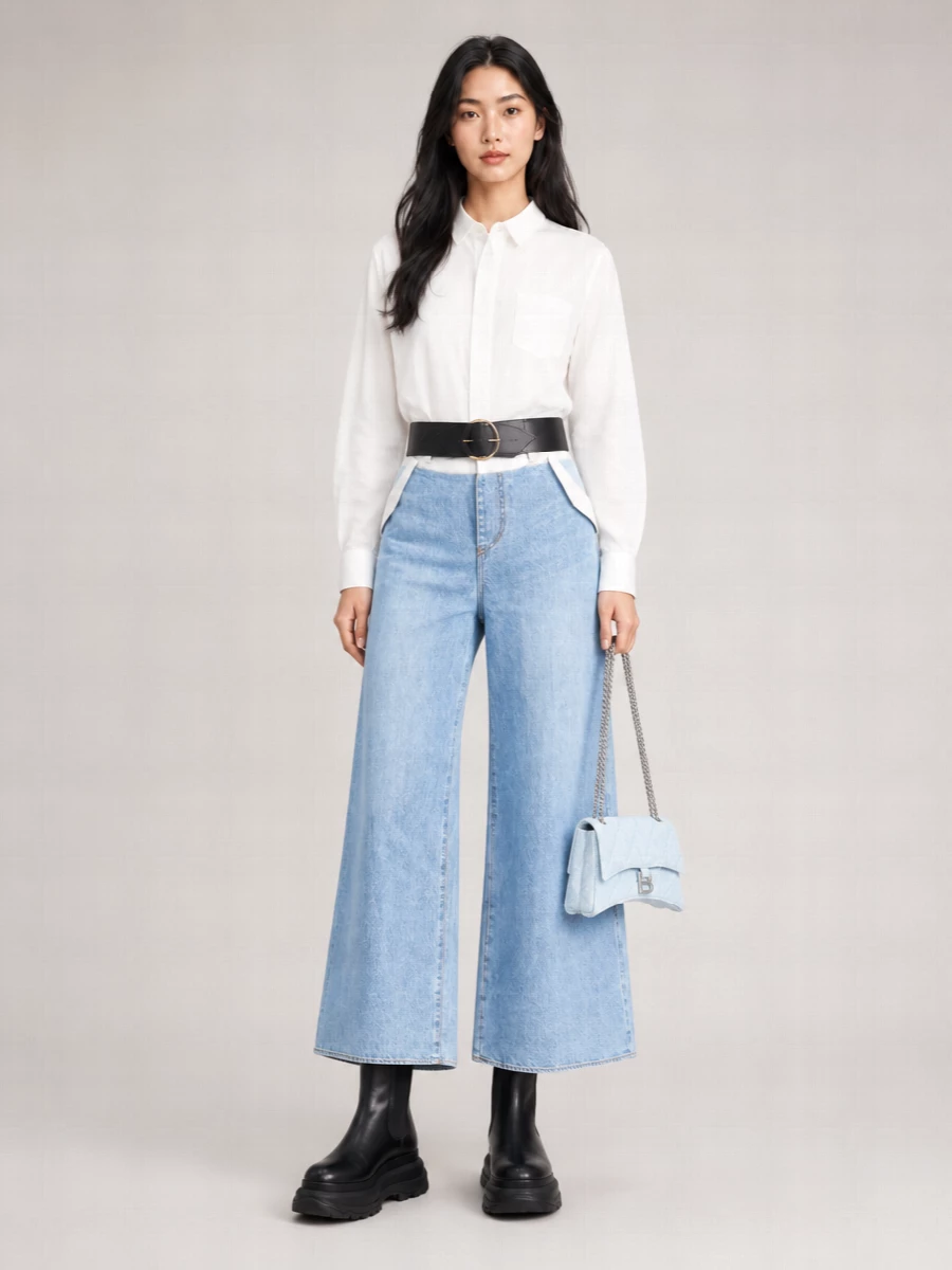 Sacai Straight-Leg Wide-Leg Trousers