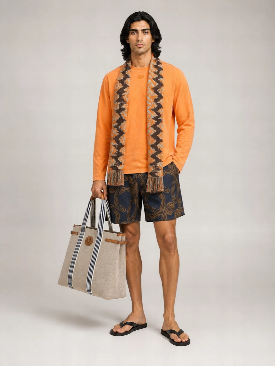 Loewe Paula's Ibiza Silk Printed Bermuda Shorts