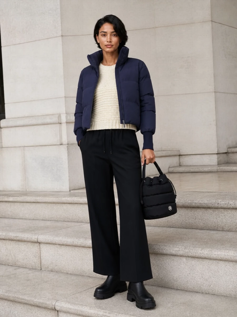 Herno puffer wide leg trousers moncler boots