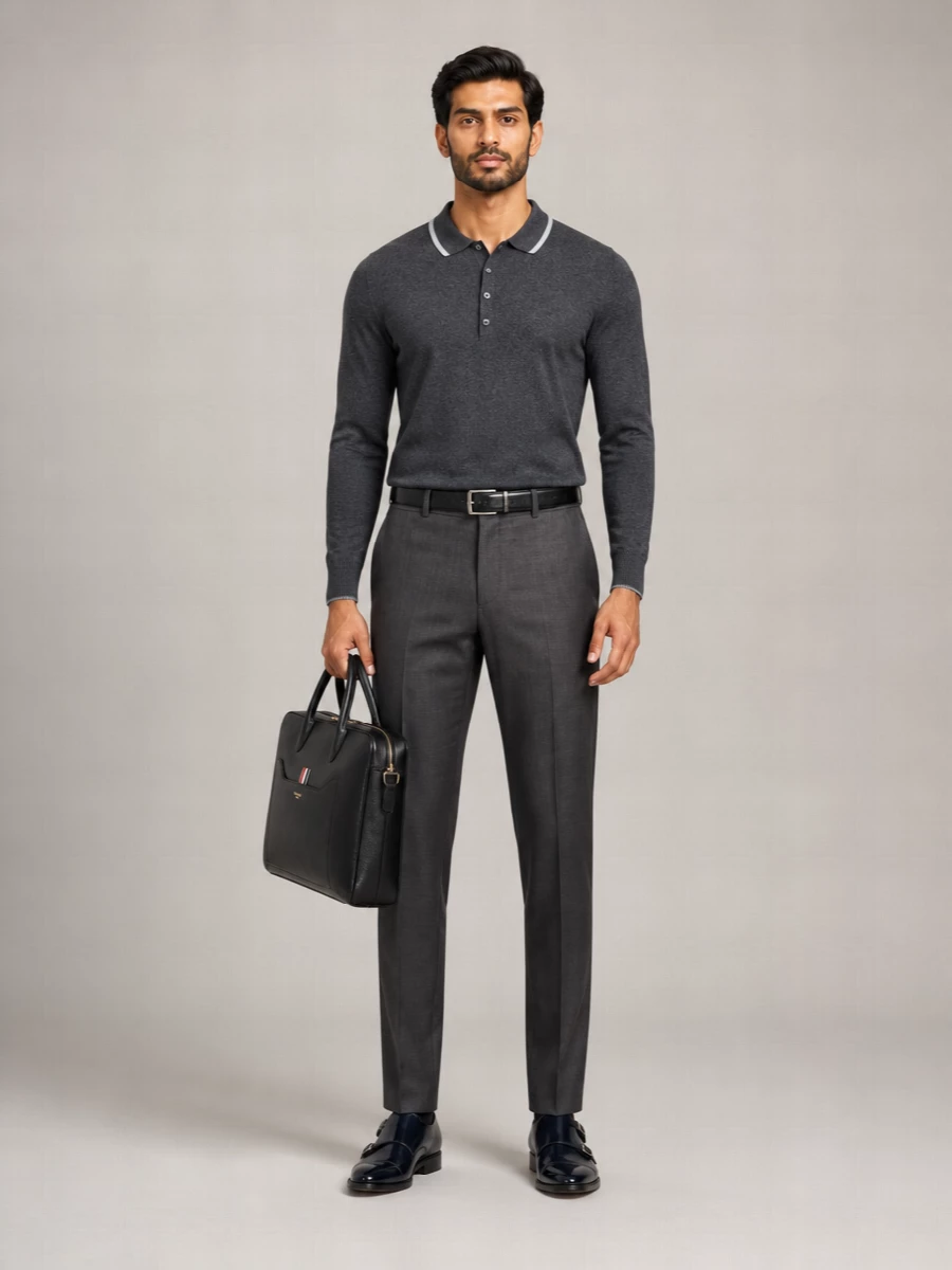 Thom Browne Wool Straight-Leg Trousers