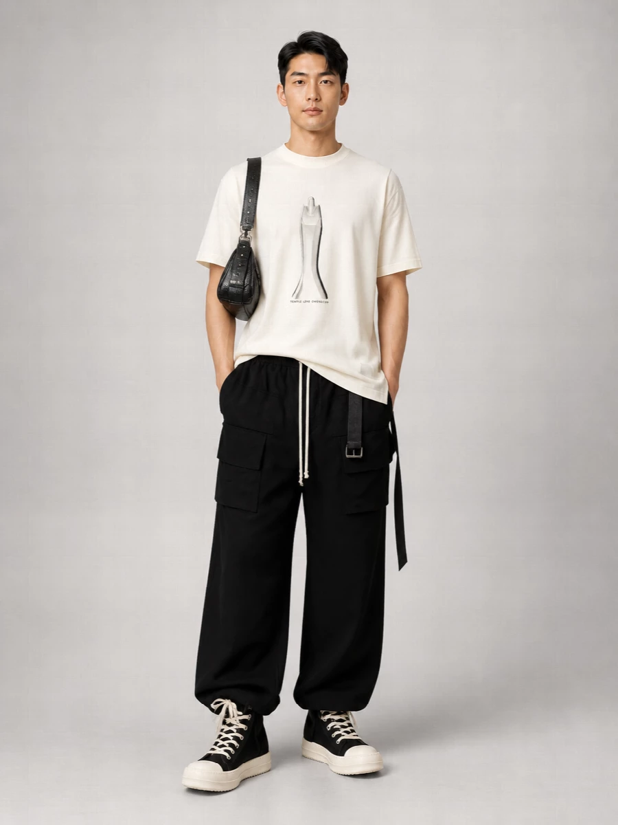 Rick Owens Drkshdw Cotton Oversized Printed Short-Sleeve T-Shirt