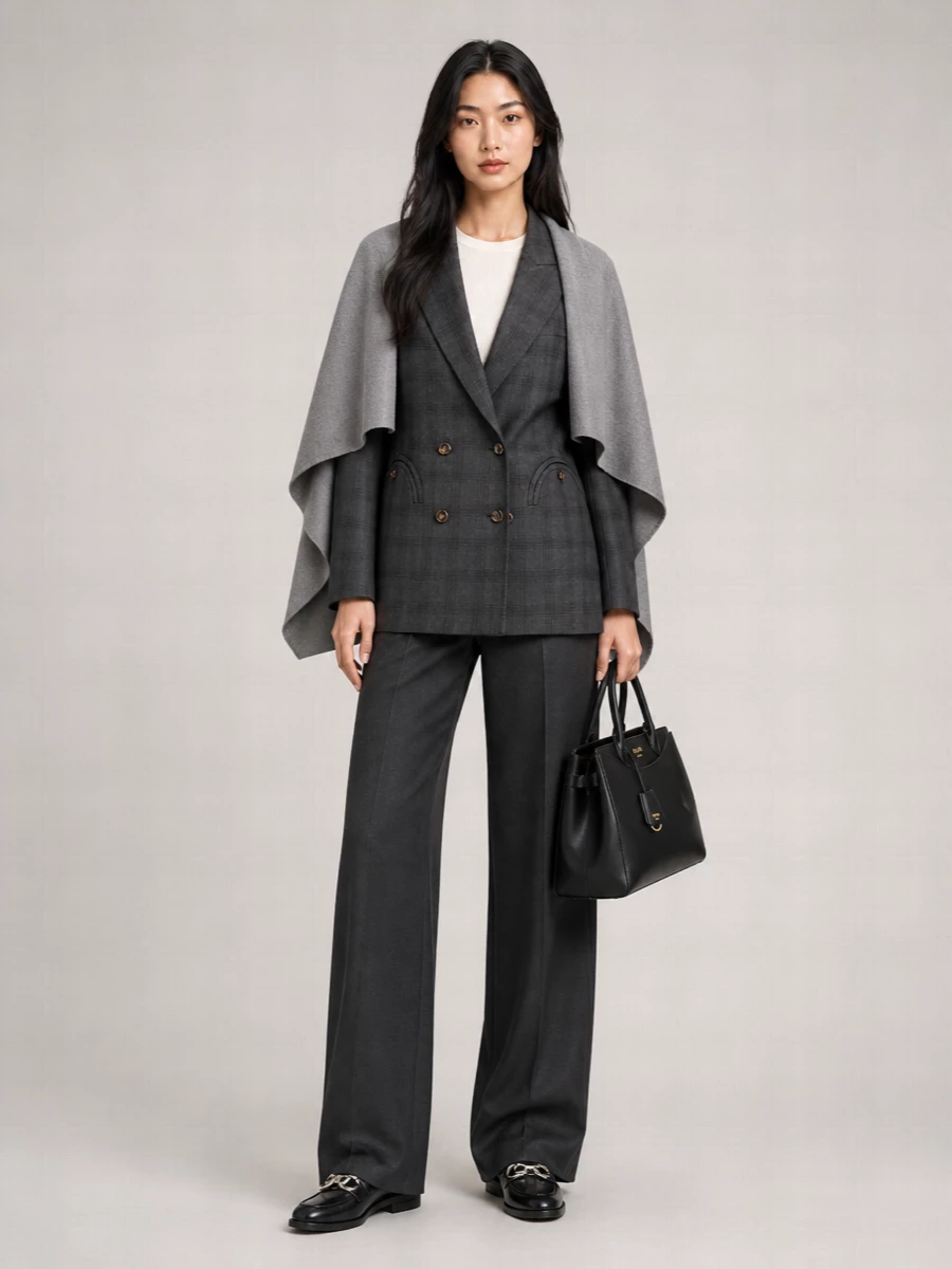 Blazé Milano virgin wool checked double-breasted blazer