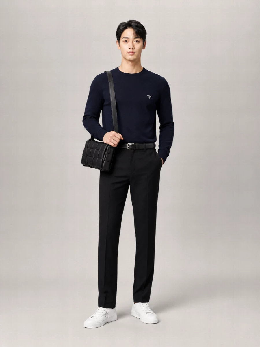 Prada Ribbed Wool Crew-Neck Sweater