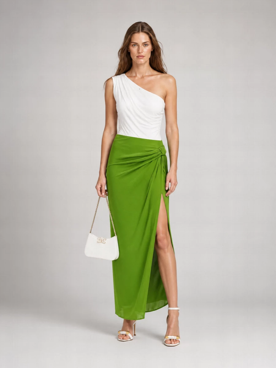 Elisabetta Franchi Asymmetric Draped Skirt