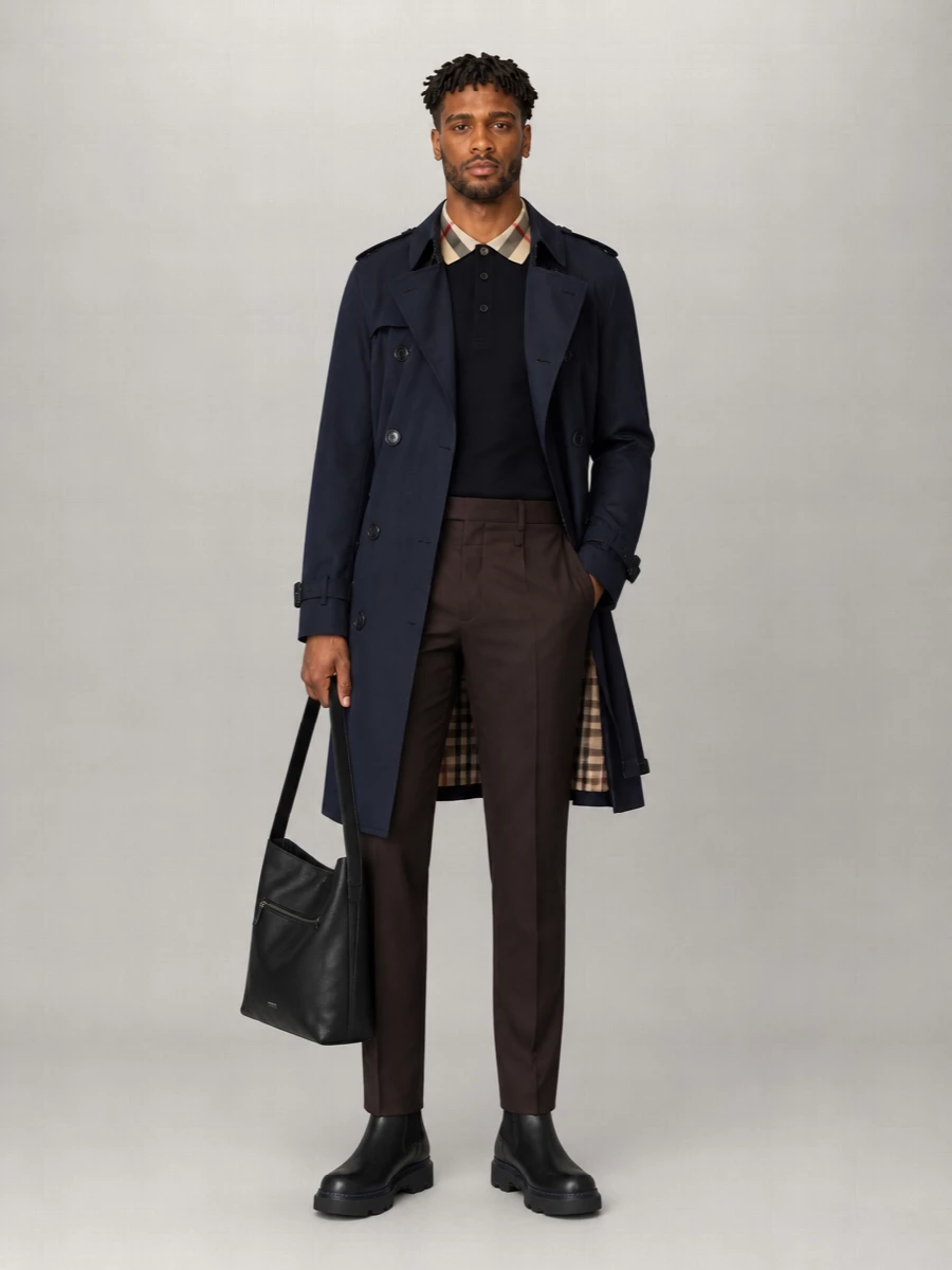 Burberry Cotton Double-Breasted Belted Trench Coat