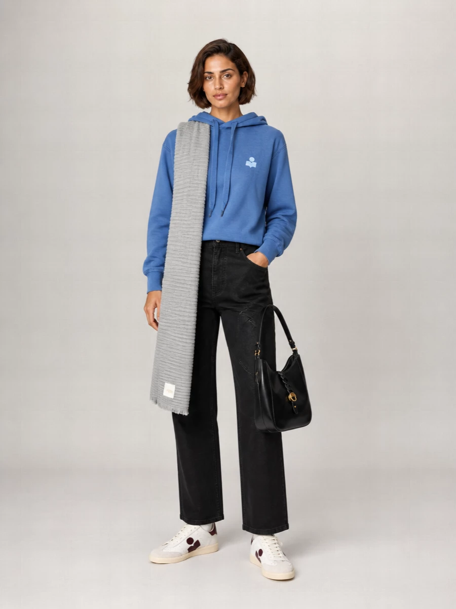 Isabel Marant Etoile Ribbed Logo-Print Sweatshirt