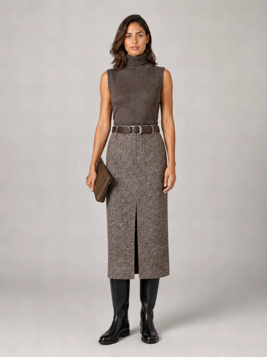 Brunello Cucinelli Cashmere Silk Short-Sleeve Turtleneck Top