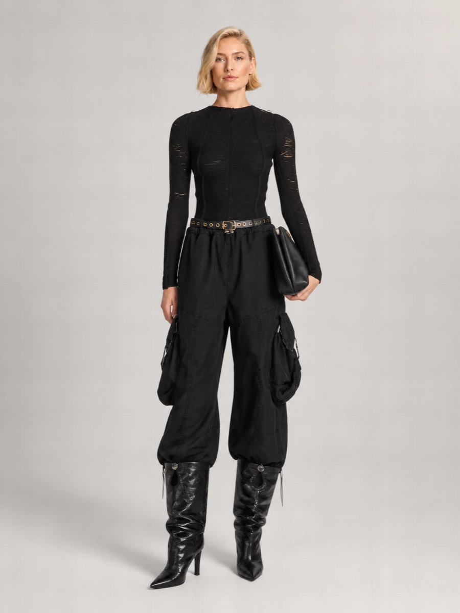 The Attico Cotton Wide-Leg Cargo Trousers
