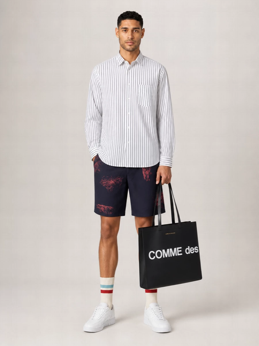 Comme Des Garçons Printed Twill Shorts