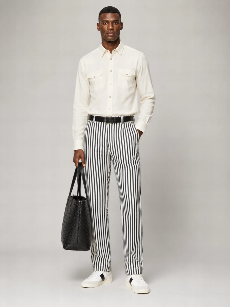 Tom Ford Silk Striped Pleated Lounge Trousers