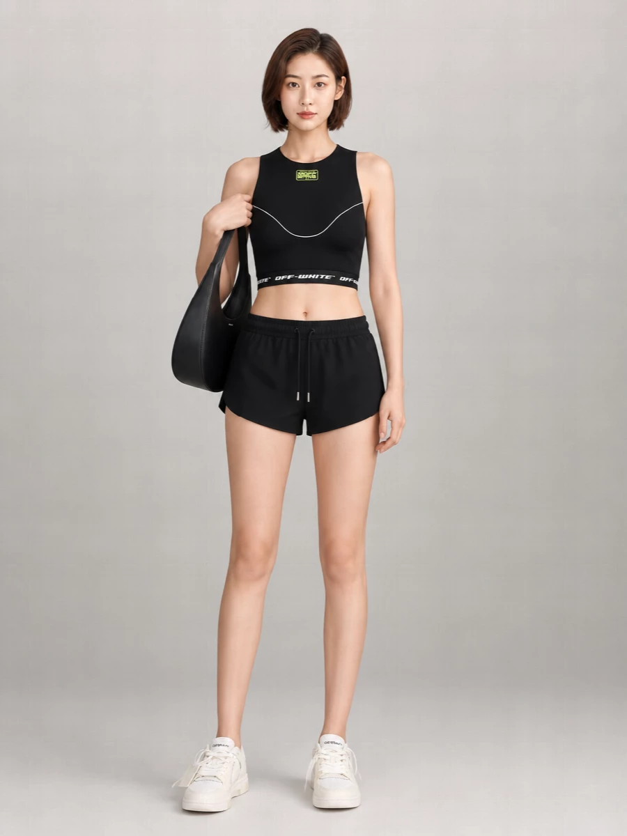 Off-White Mesh Trim Short Shorts