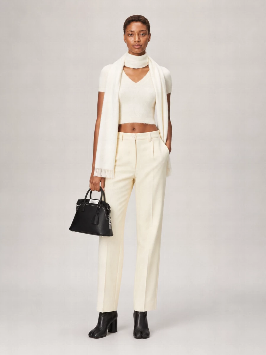 Maison Margiela Ribbed V-Neck Knitted Top