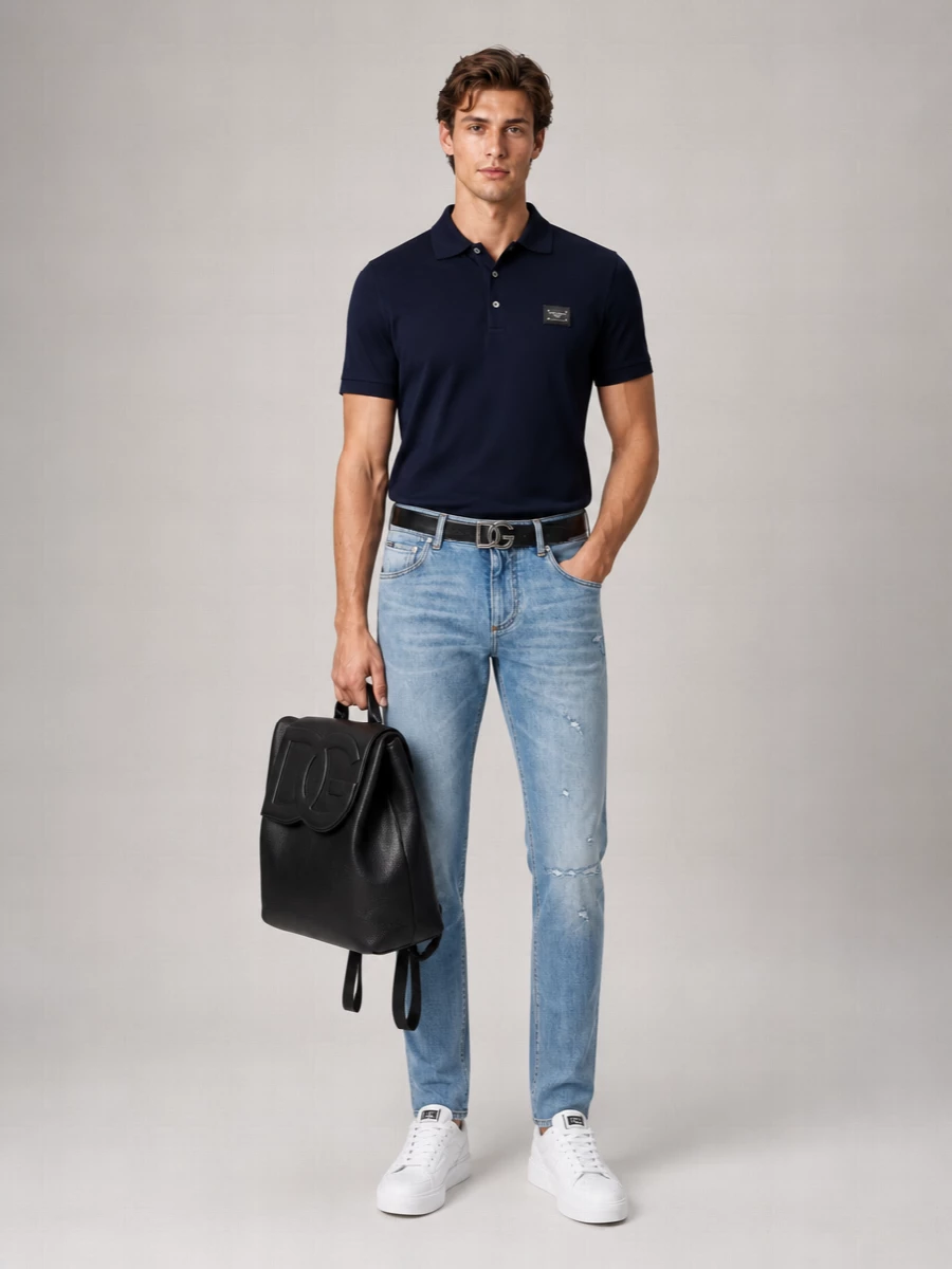 Dolce&Gabbana Slim-Fit Distressed Stonewashed Jeans