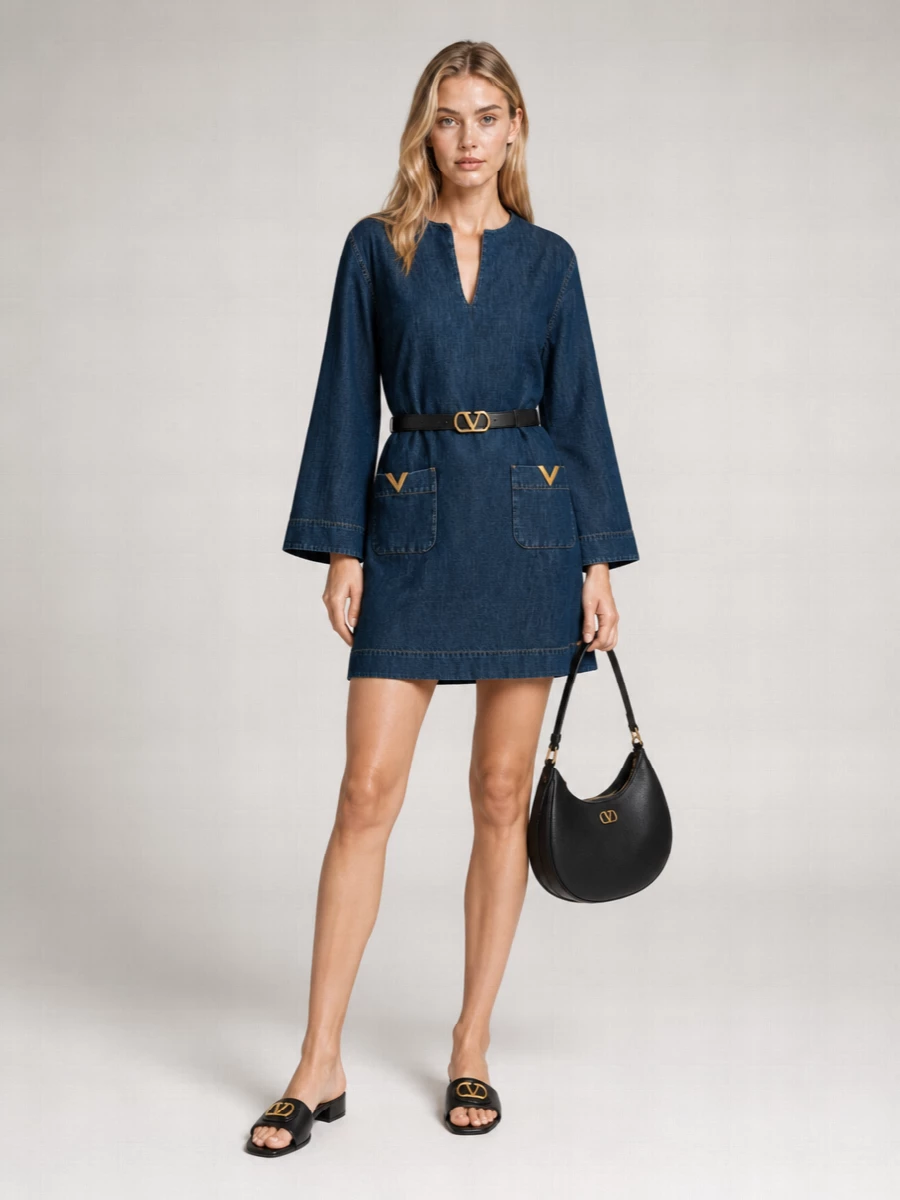Valentino Garavani Denim Mini Dress