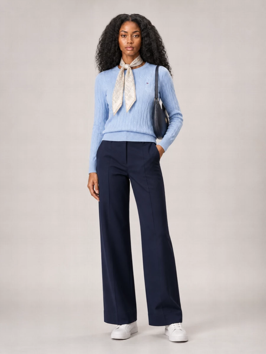 Tommy Hilfiger wool cable-knit crew-neck sweatshirt