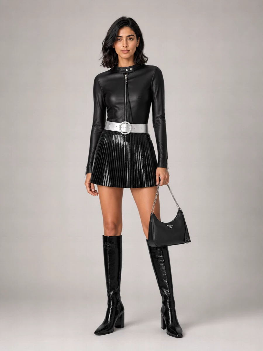 Courrèges pleated mini skirt