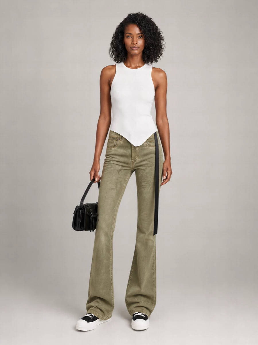 Rick Owens Drkshdw High-Rise Flared Denim Jeans
