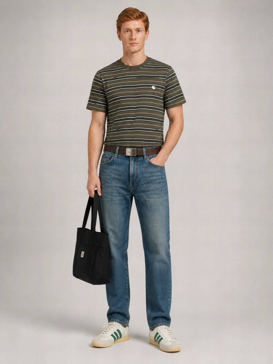 Carhartt Wip Striped Cotton Short-Sleeve T-Shirt
