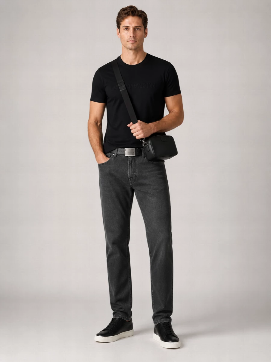 Emporio Armani Cotton Logo-Embossed Crewneck Short-Sleeve T-Shirt