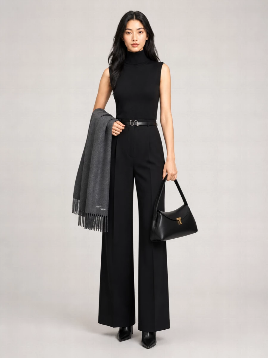 Sportmax Wool Mock Neck Sleeveless Top