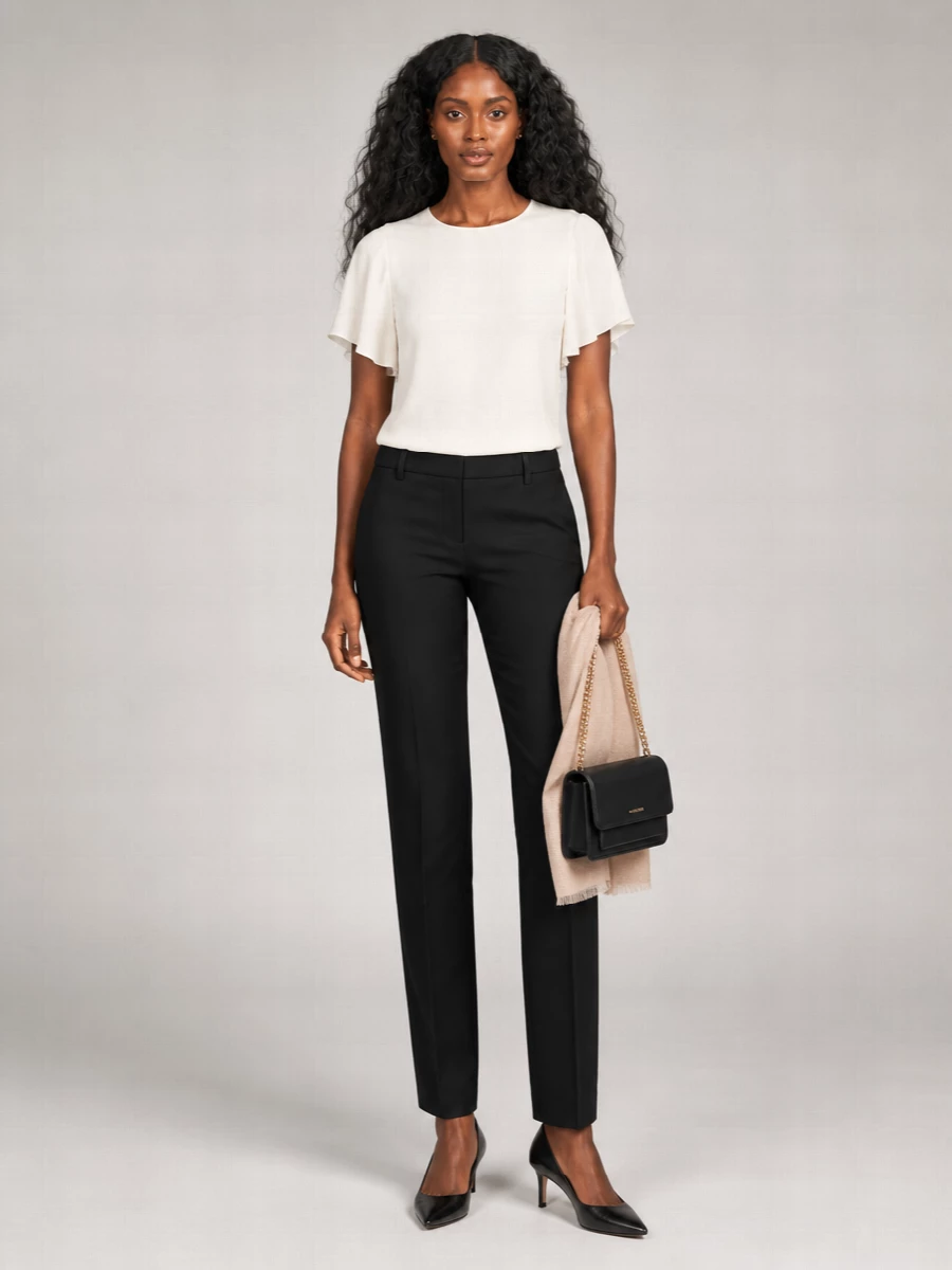Michael Kors Satin Cape-Sleeve Blouse