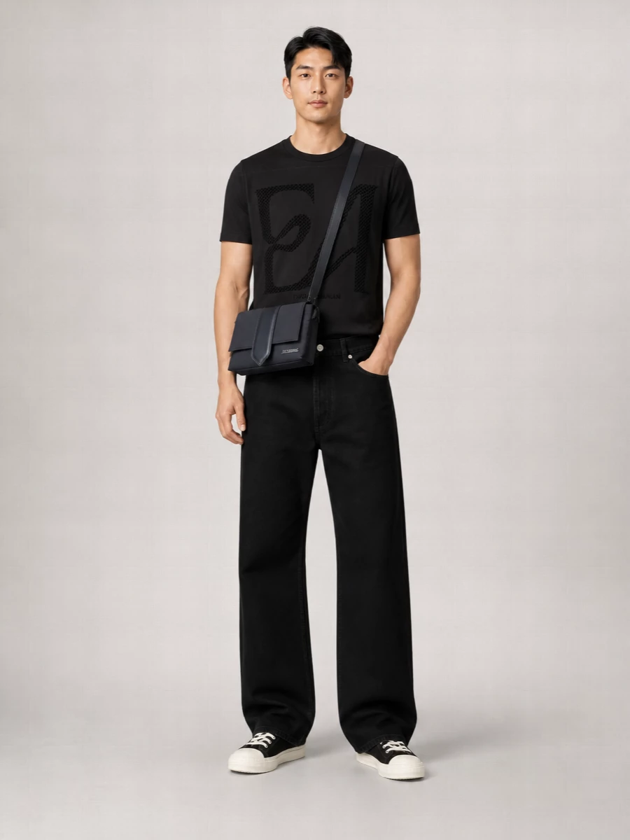Emporio Armani Ribbed Crew-Neck Logo-Print T-Shirt