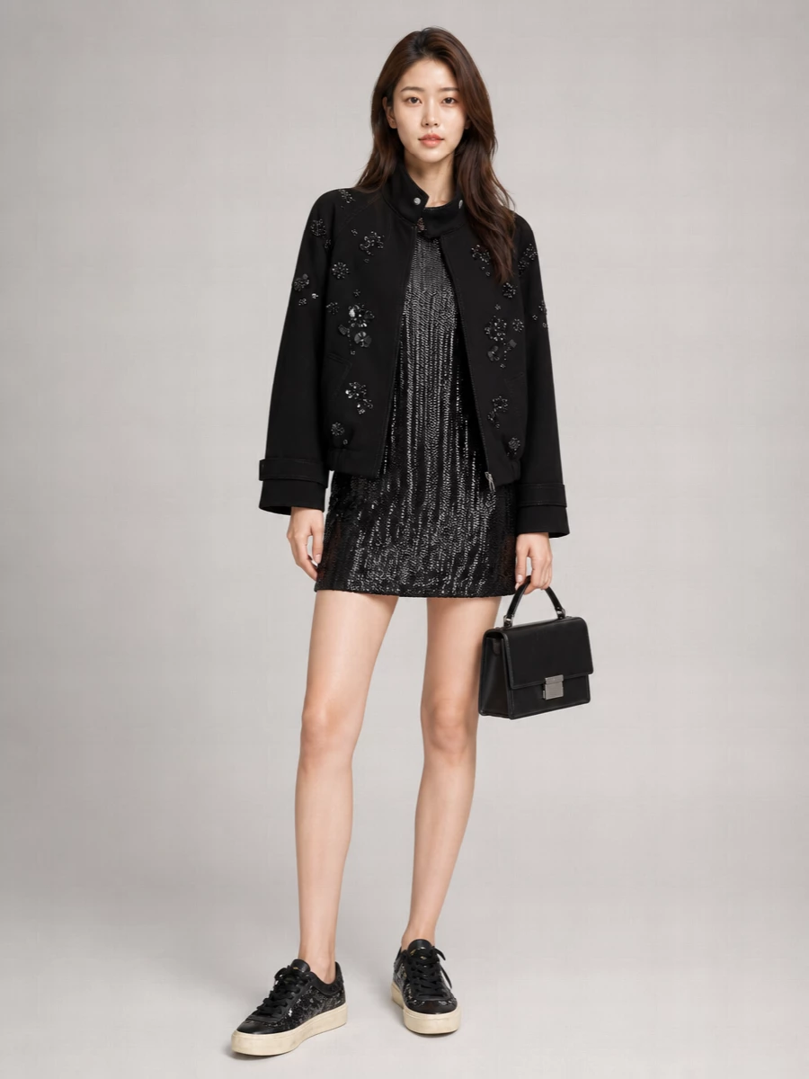 Golden Goose Embellished Floral-Embroidered Oversized Cropped Jacket