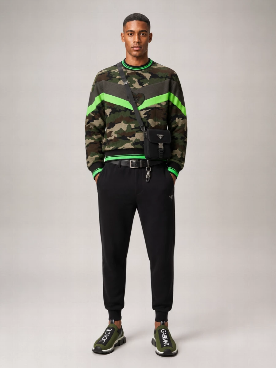 Dolce&Gabbana Camouflage Logo-Print Sweatshirt