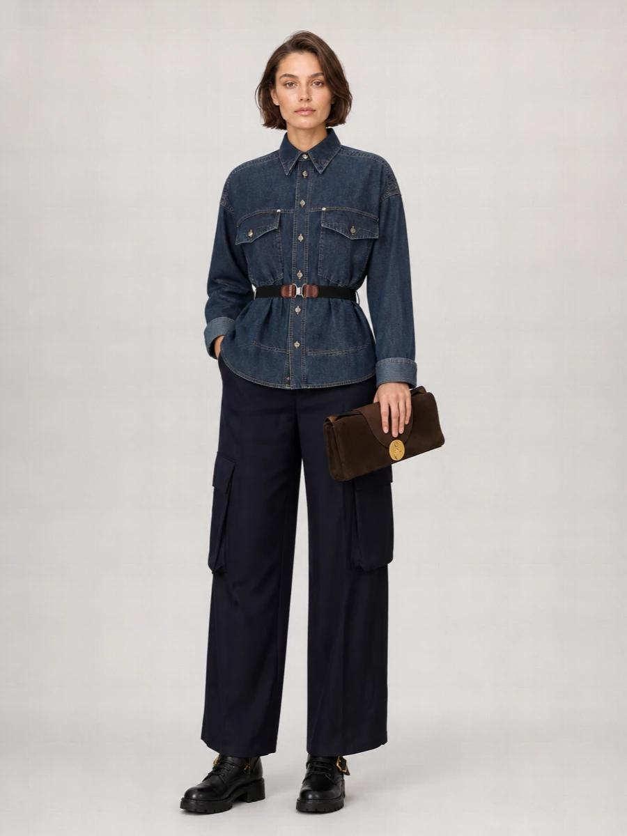 Versace Denim Mini Shirt Dress